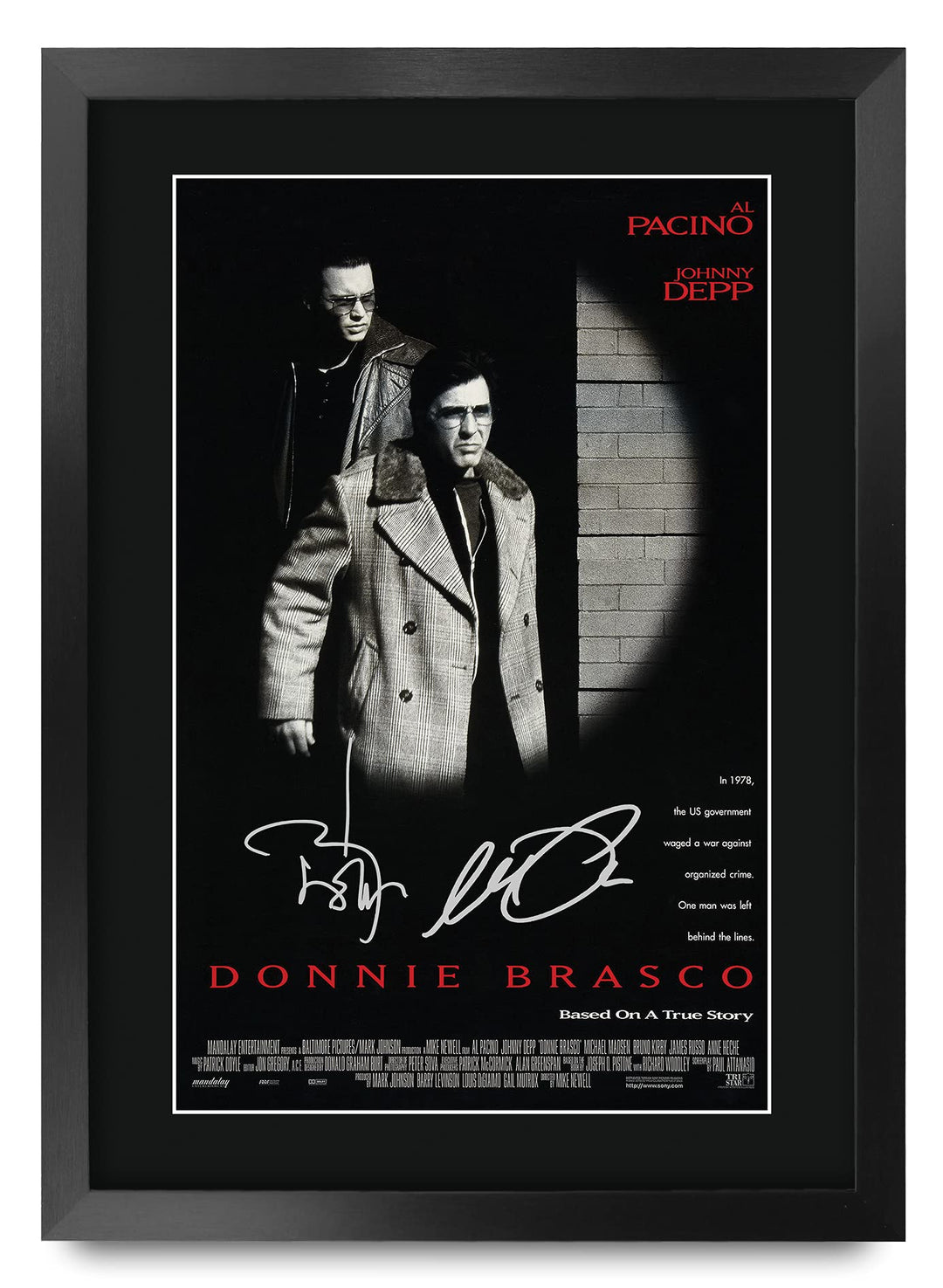 HWC Trading Donnie Brasco A3 Gerahmte Signiert Gedruckt Autogramme Bild Druck-Fotoanzeige Geschenk F