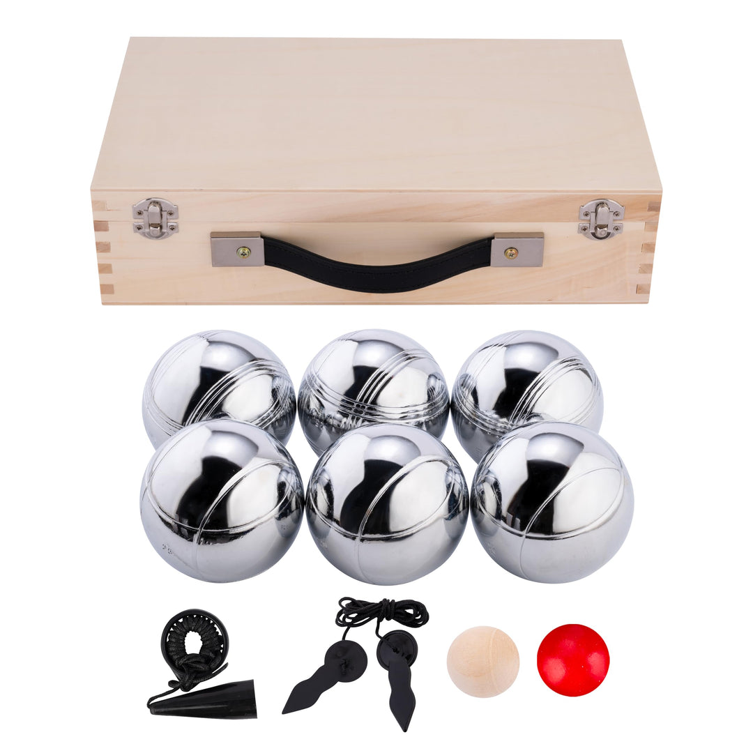 Engelhart - 010205 - Triplett Boule Kugeln Set - in einem schönen Holzkoffer, 2 Spieler: 2 x 3
