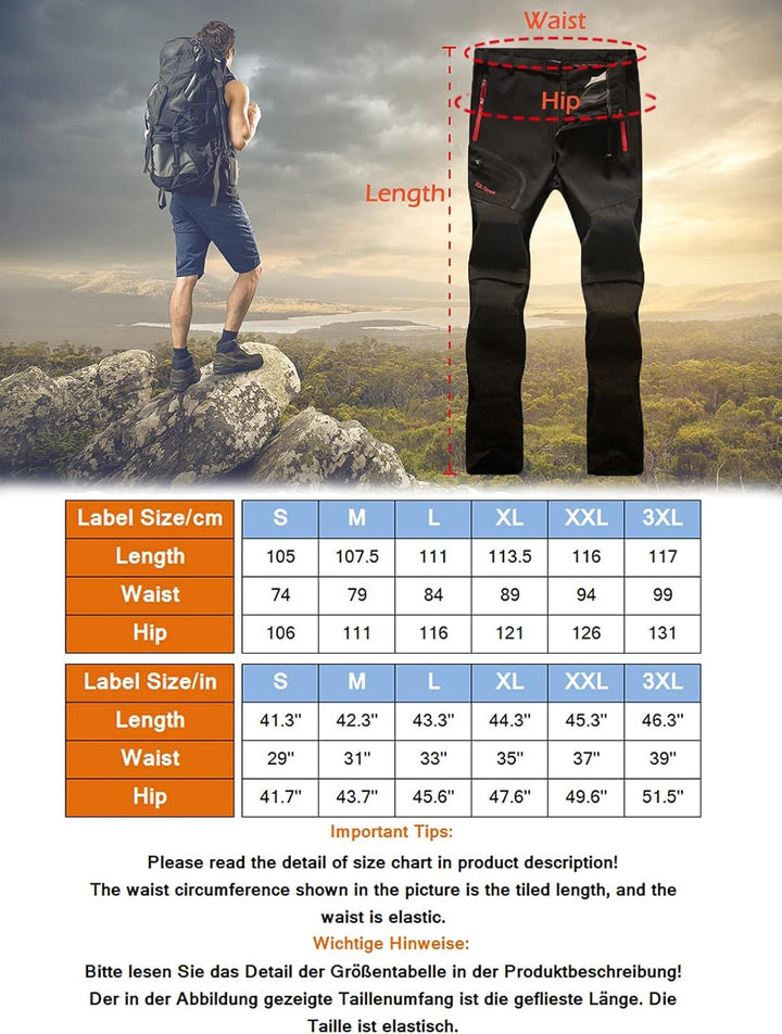 ZOEREA Wanderhose Herren Convertible Shorts Schnelltrocknend Outdoorhose Leichtgewicht Draussen Klet