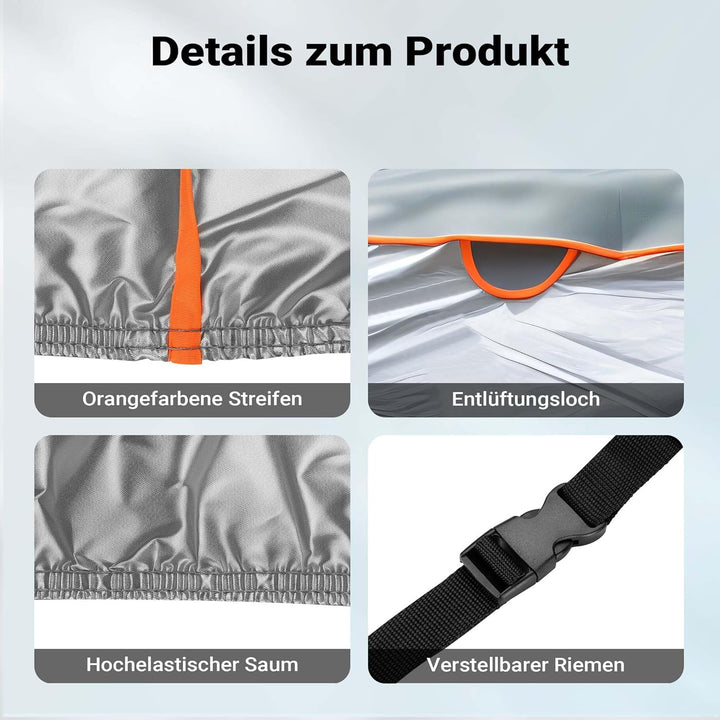 XPOtool Vollgarage für Auto Grösse M 431x165x119cm Schutz vor Hagel, wasserdicht, lackschonend, Auto