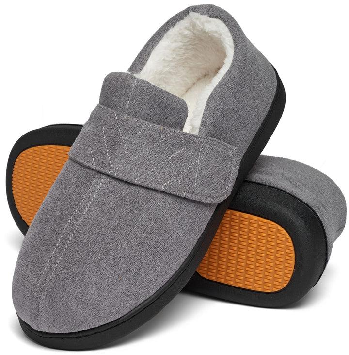 Mishansha Herren Winter Warme Hausschuhe Memory Foam Plüsch Pantoffeln,Gr.39-48 Kadettengrau 41 EU,