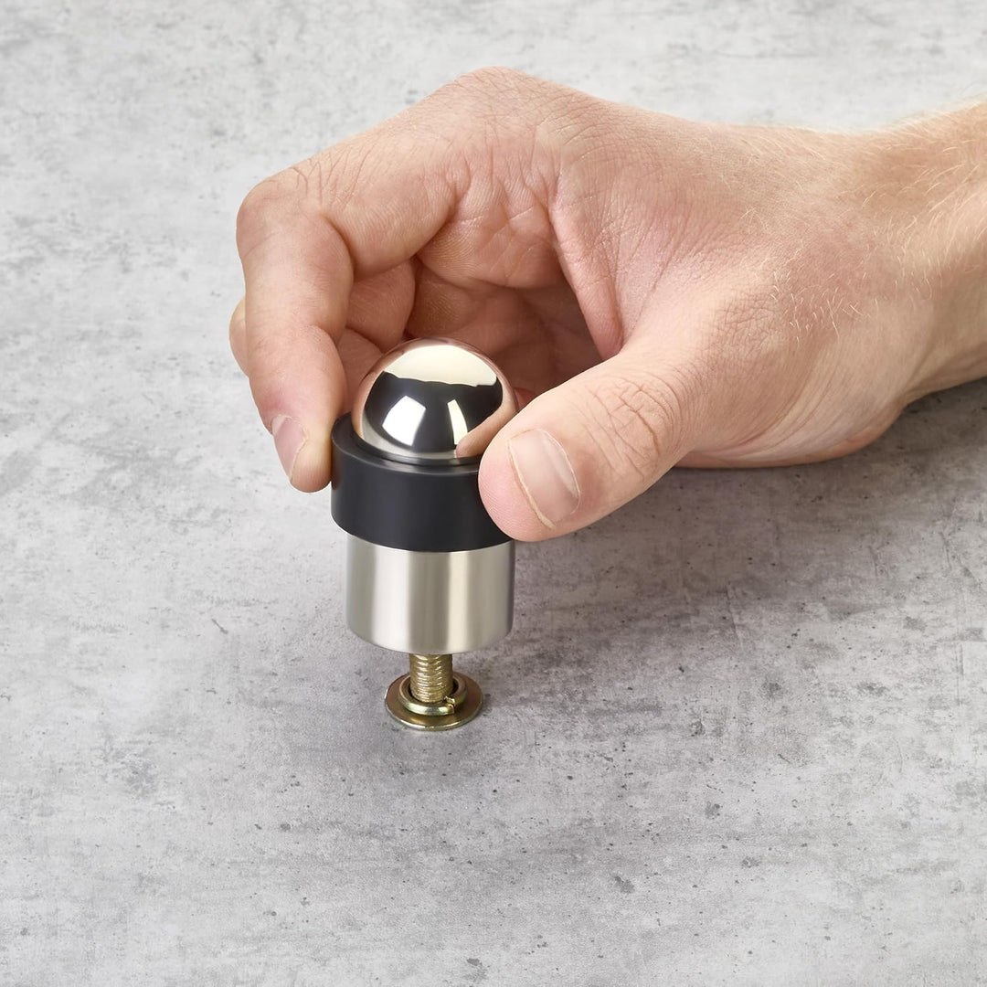 4 x SO-TECH® Bodentürstopper POLL Ø 35 mm echt Edelstahl poliert massiv Türstopper für Bodenmontage