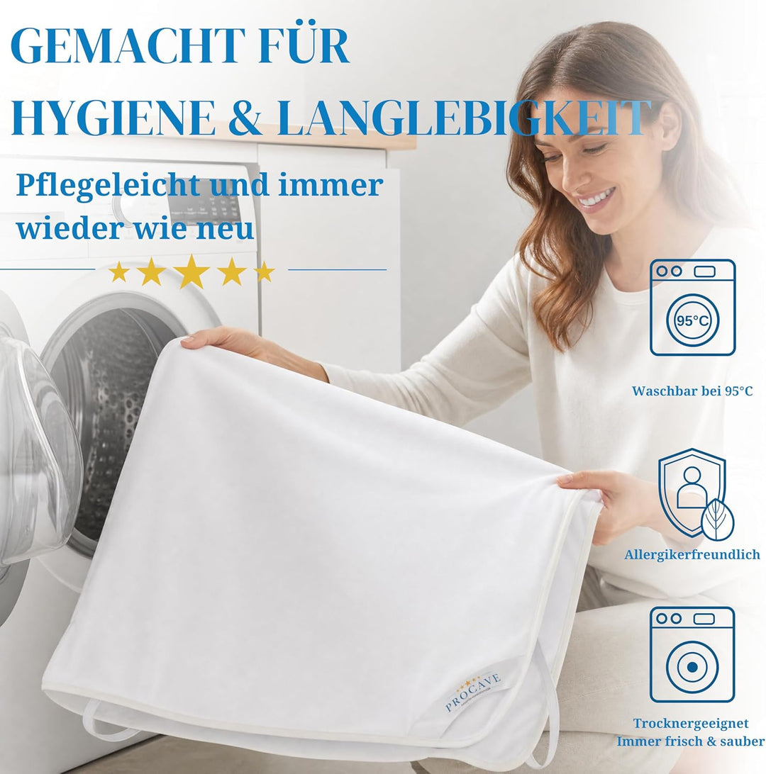 PROCAVE® Matratzenschoner 70x200 cm wasserdicht | Atmungsaktiver Matratzentopper mit Nässeschutz | I