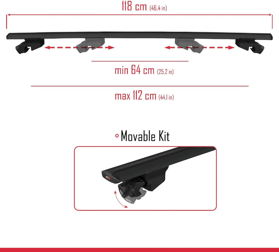 acpar Kompatibel mit VW Passat B8 Variant 2015-2023 Dachträger Hook Gepäckträger Relingträger mit Sc