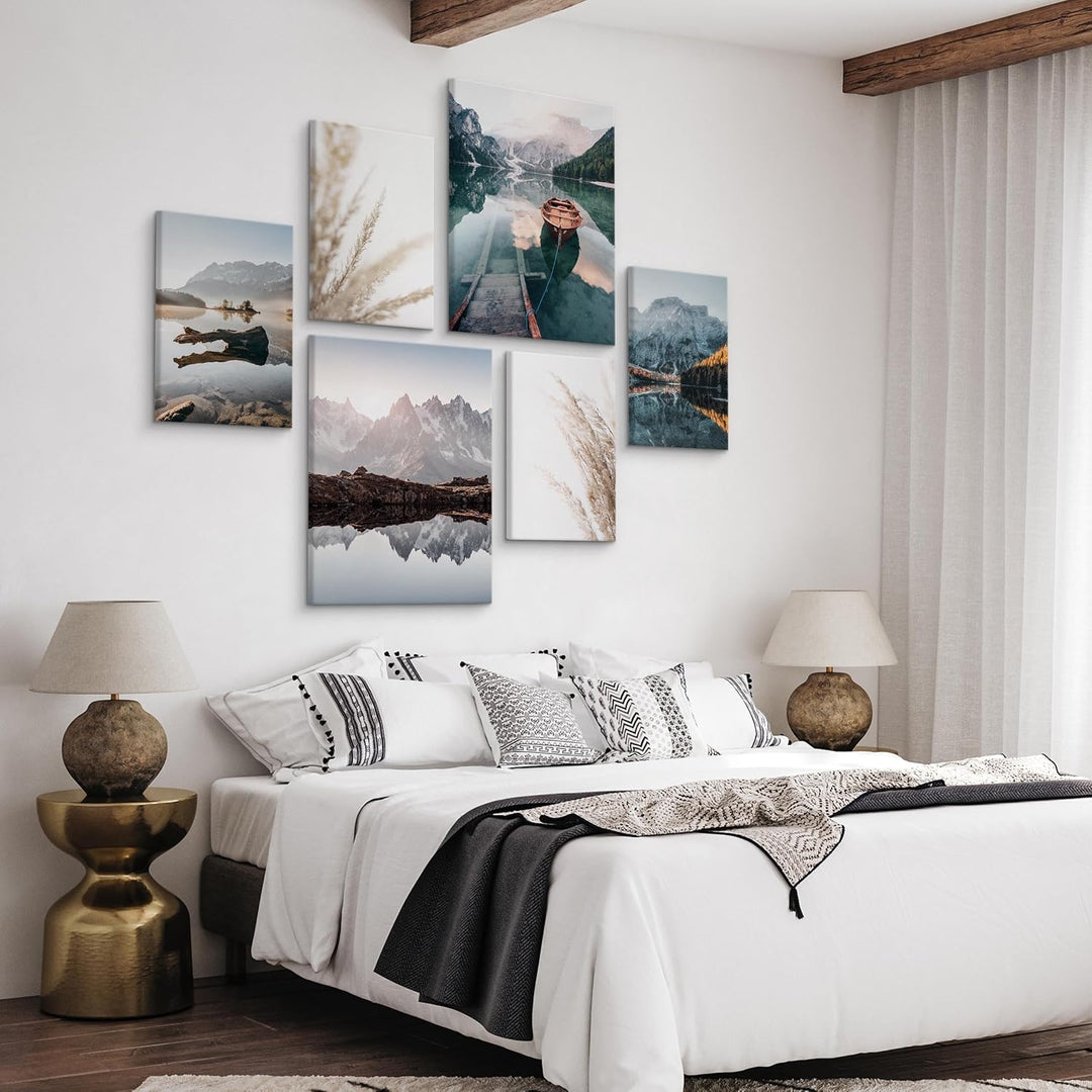 Muralo - Wandbilder Set - Leinwand Bilder Set Aufhängefertig - Bilder für Wohnzimmer Schlafzimmer -