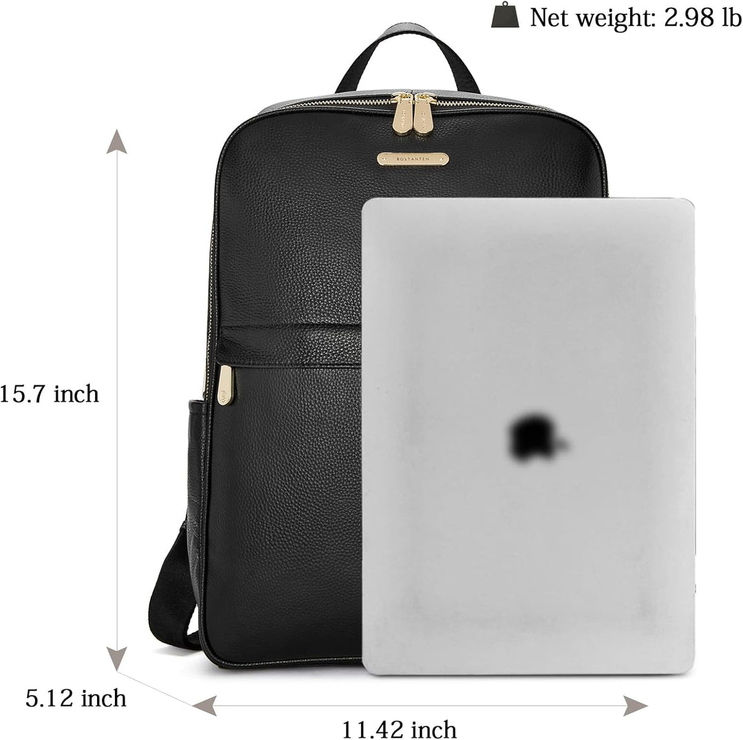 BOSTANTEN Leder Rucksack，15.6 inch Laptop Rucksäcke Casual Daypack Braun Stadtrucksack Backpack Dayp