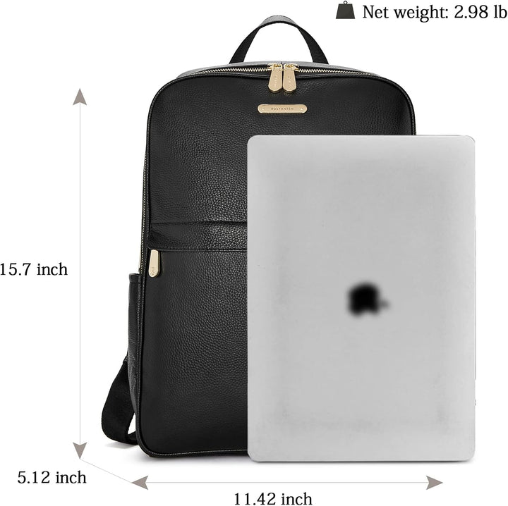 BOSTANTEN Leder Rucksack，15.6 inch Laptop Rucksäcke Casual Daypack Braun Stadtrucksack Backpack Dayp