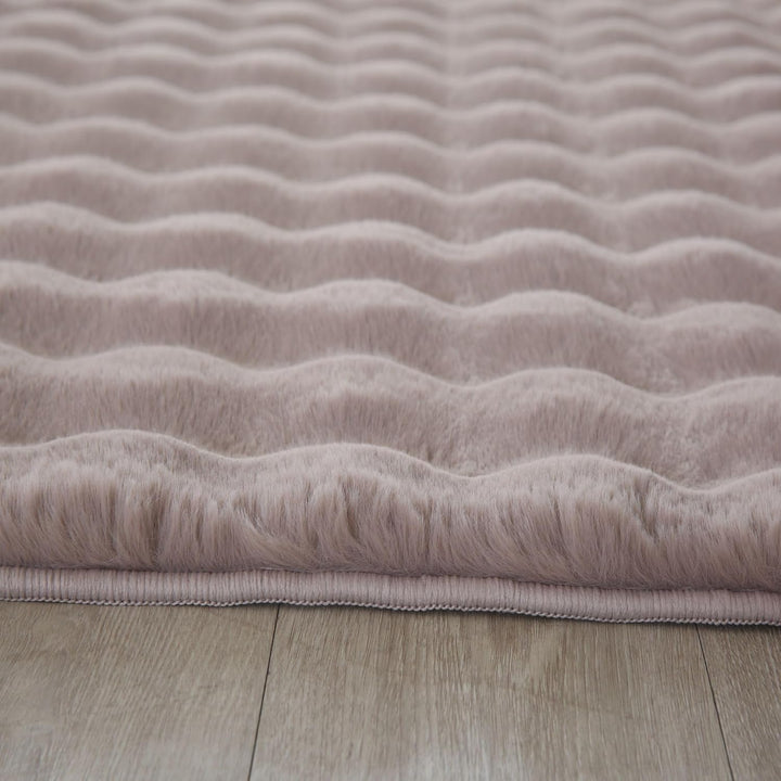 Carpetsale24 Teppich Wohnzimmer Moderne Einfarbig 3D Hoch-Tief Struktur Design Beige 80x250 cm - Hoc