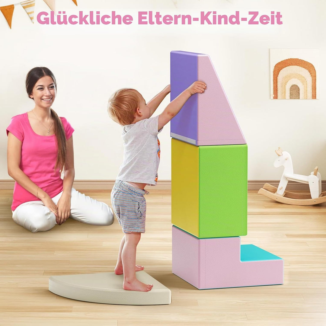 Hoyiyobi Schaumstoff-Kletterblöcke für Kinder, Schaumstoff-Bausteine XXL, Montessori-Spielzeug für