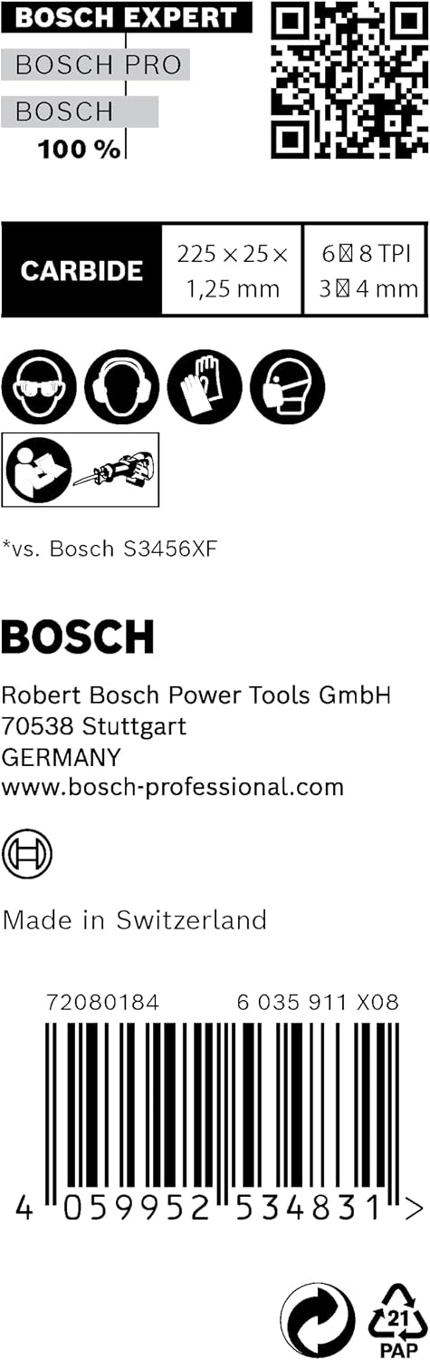 Bosch Professional 10x Expert ‘Multi Material’ S 1156 XHM Säbelsägeblatt (für Gusseisen, Länge 225 m