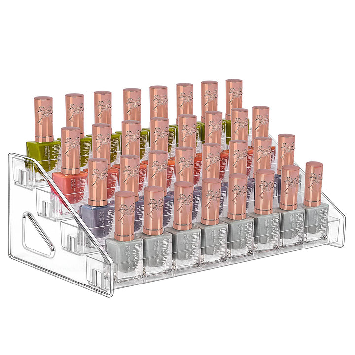 JessLab Nagellack Aufbewahrung, 4-Stufige Klarer Acryl Nagellack Halter Åtherische Öle Kosmetik Vitr