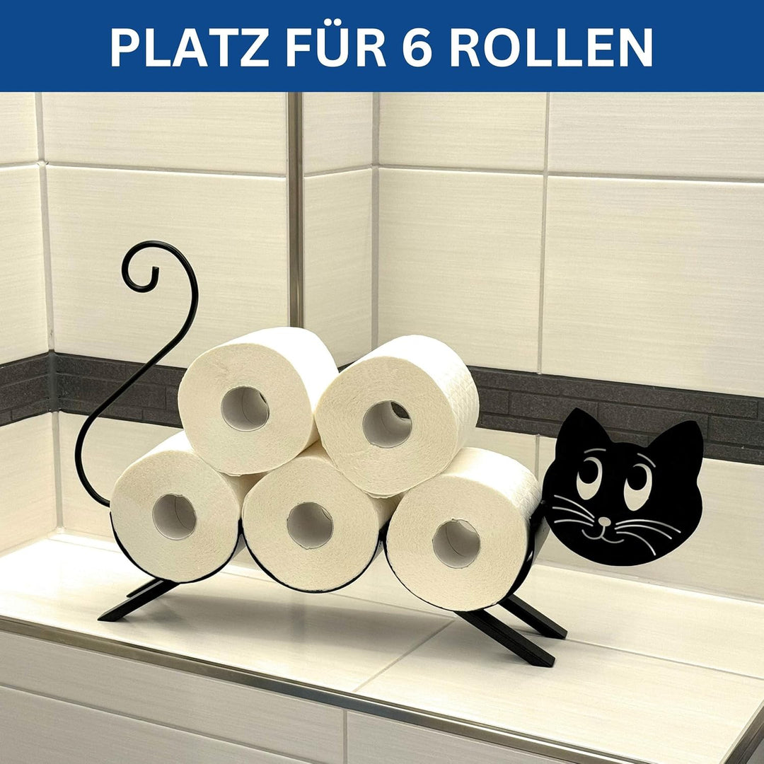 DanDiBo Toilettenpapierhalter Stehend Katze Klopapierhalter 96622 WC Rollenhalter Freistehend WC Pap