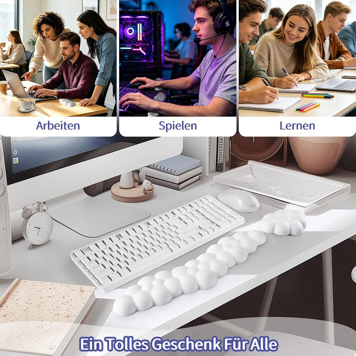 Handballenauflage Tastatur Wolke, Ergonomisches Handauflage Tastatur Wolke Mit PU Leder Memory Schau
