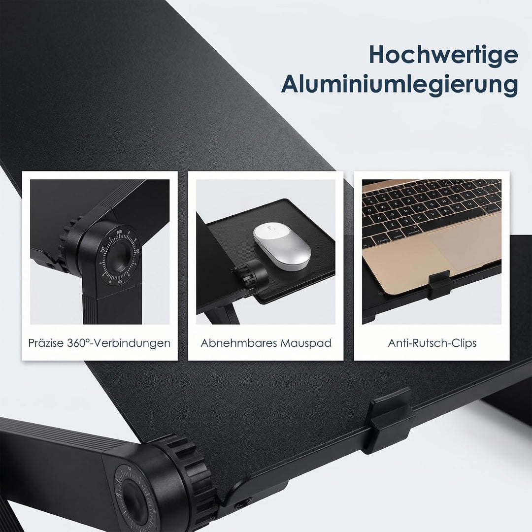 Faltbar Laptoptisch Laptop Ständer Höhenverstellbar Notebook Tisch Couch Laptop Tisch für Bett Höhen