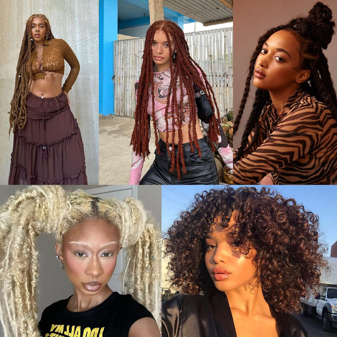 LPARMJIT Springy Afro Twist Haar 16 Zoll 8 Packungen Vorgetrennte Kinky Marley Twist Flechten Haar F