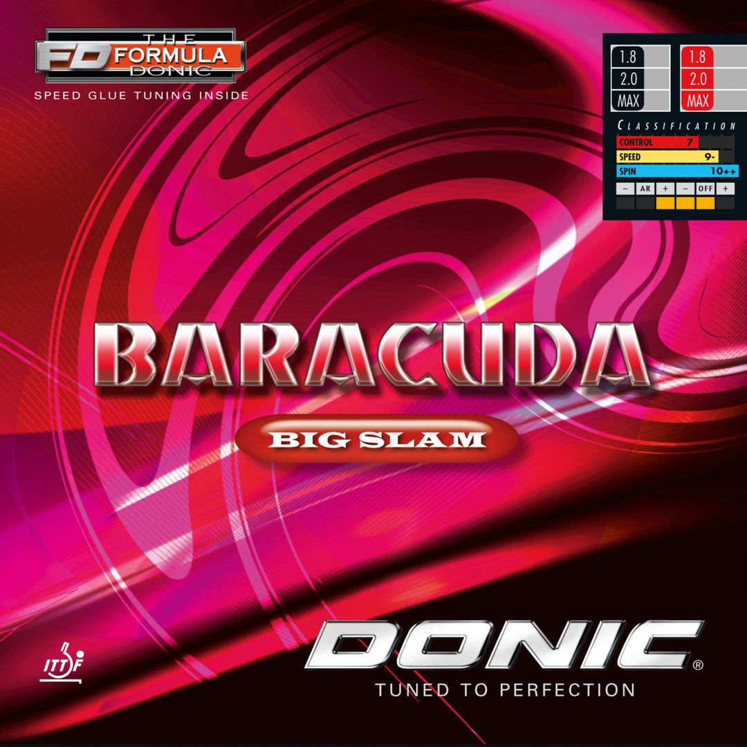 DONIC Belag Baracuda Bigslam Schwarz 2.0 mm, Schwarz 2.0 mm