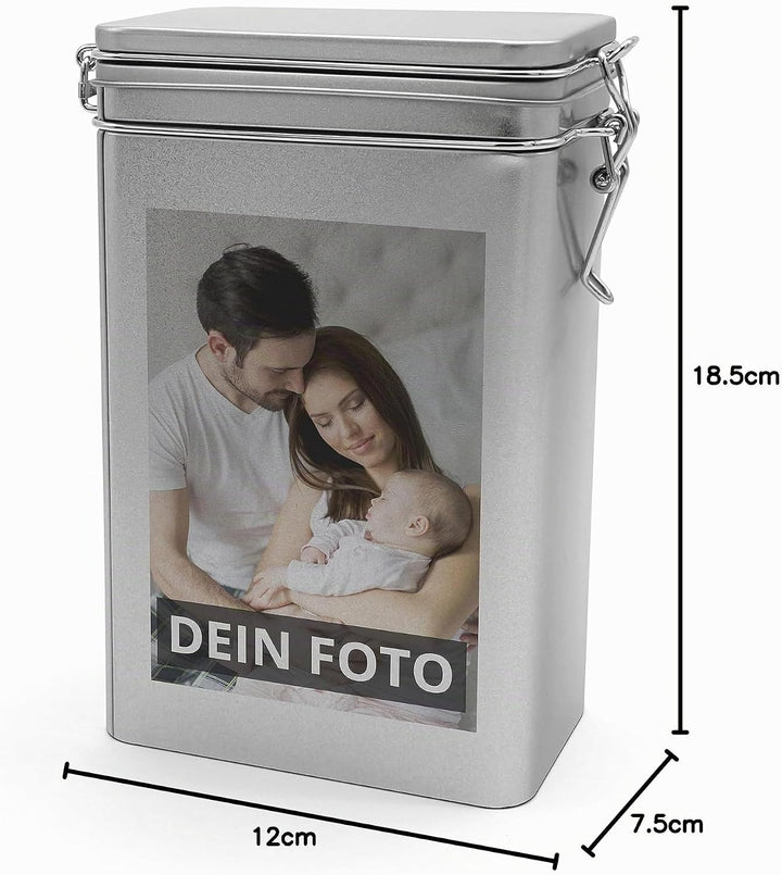 Personalisierte Kaffeedose mit Foto bedrucken lassen - Vorratsdose für Kaffee mit eigenem Motiv gest