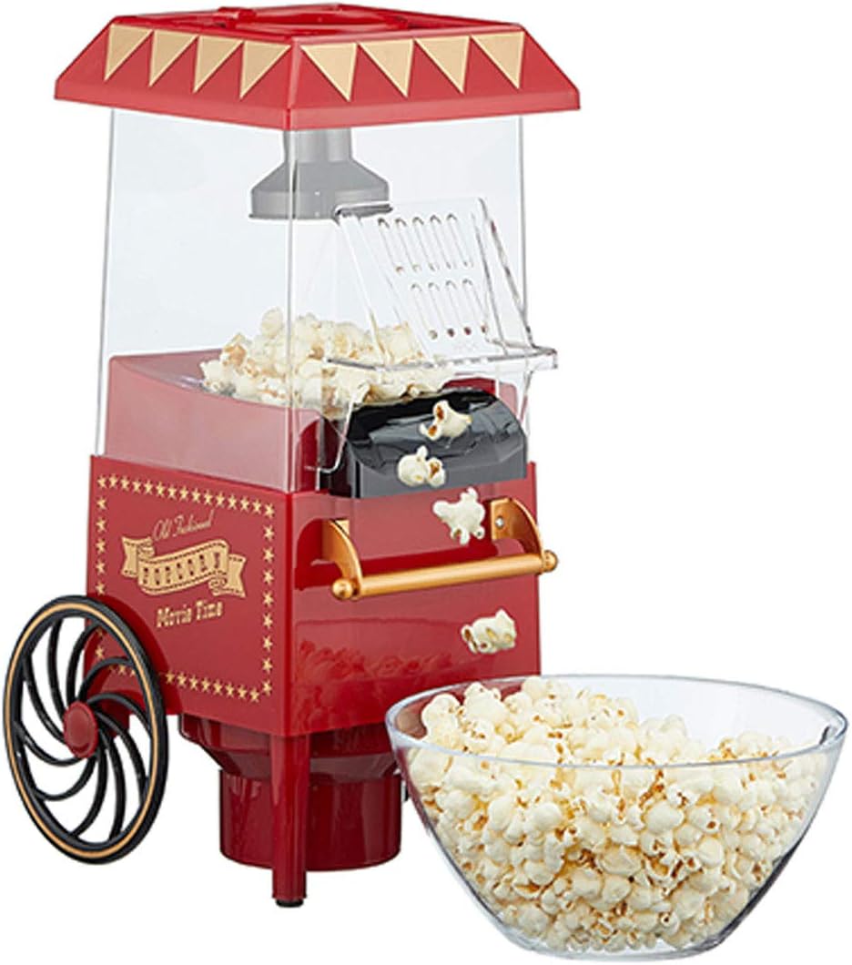 Retro Popcorn Maschine mit Heissluft fettreduziertes Popcorn Ölfrei Fettfrei Popcorn Automat