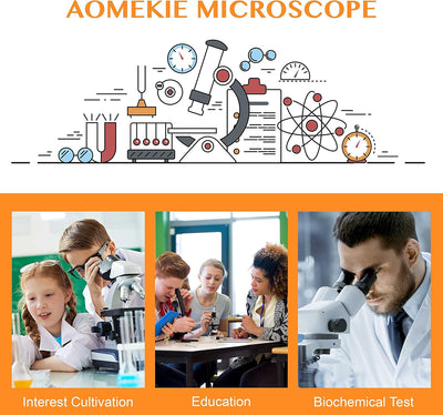 Aomekie Mikroskop für Kinder 3D Stereomikroskop 20x 40X Vergrösserung mit Objektträger Insektenprobe