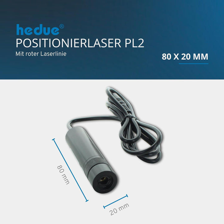 hedue® Positionierlaser PL2 - Linienlaser rot, Lasermodul fokussierbar zur Projektion einer roten La