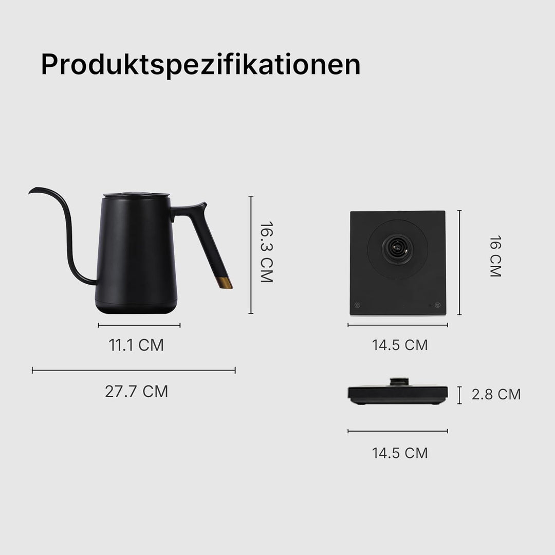 TIMEMORE Elektrischer Schwanenhals Wasserkocher Kaffee-und Teekanne, Fish Smart Coffee Electric Kett