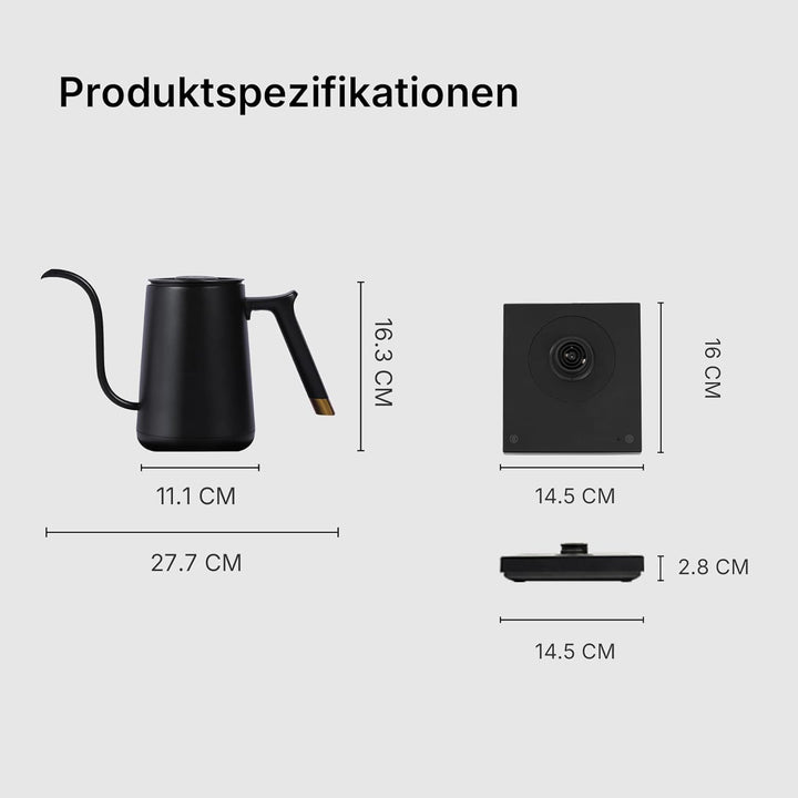 TIMEMORE Elektrischer Schwanenhals Wasserkocher Kaffee-und Teekanne, Fish Smart Coffee Electric Kett