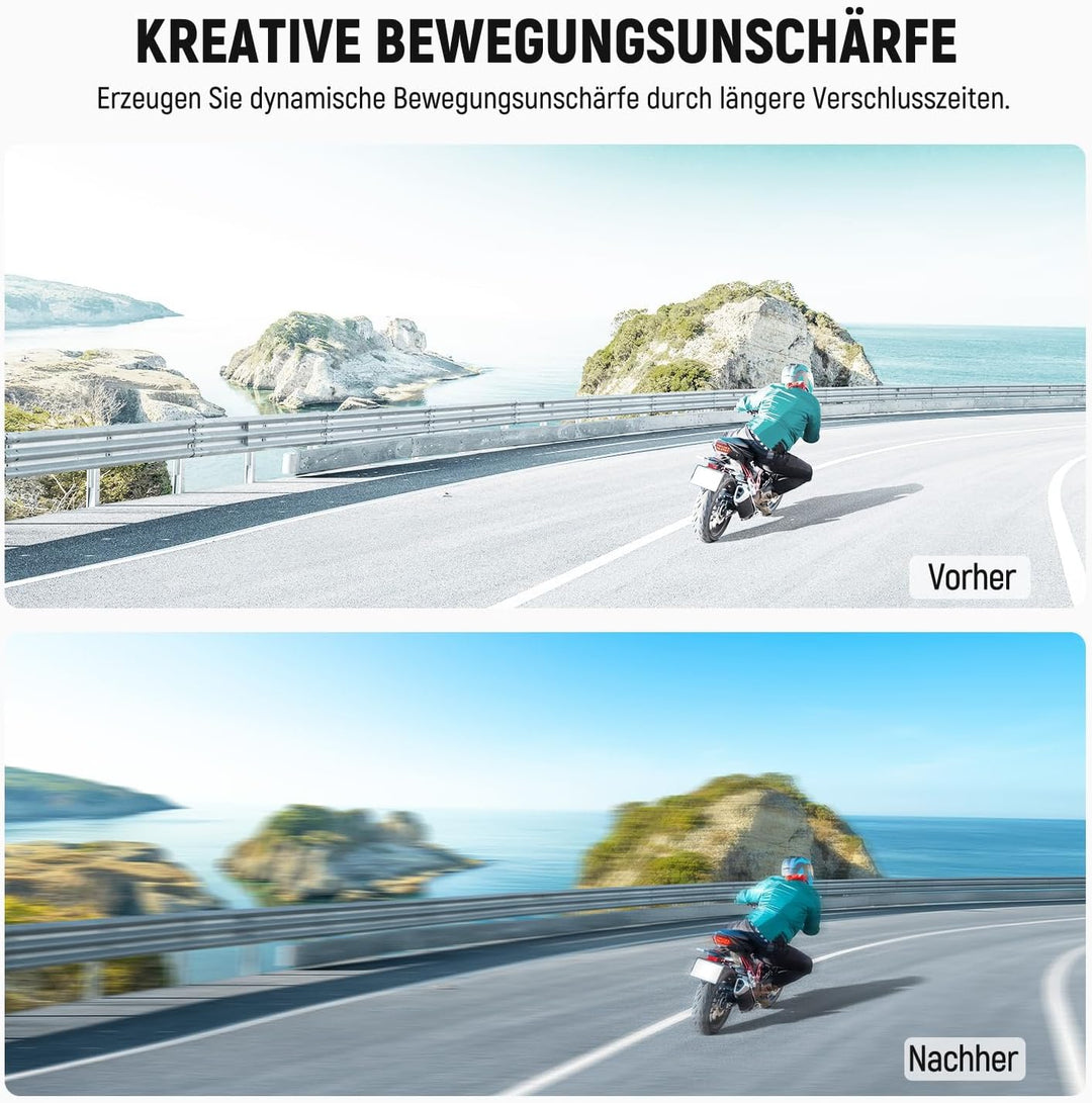 NEEWER ND Filter kompatibel mit Insta360 X5, ND16 Objektiv Filter Set, 4 Stop Lichtreduzierung, aufs