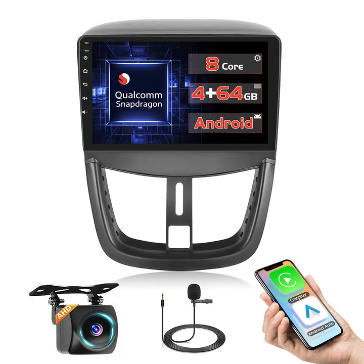 【Qualcomm】 8 Kern 4+64 GB Android 15 Autoradio für Peugeot 207 2005-2015 Wireless Carplay Android Au
