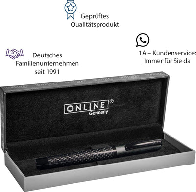 Online 36013 Rollerball Vision Carbon, Roller mit klarem Design, aus Aluminium und Carbon, mit Rolle