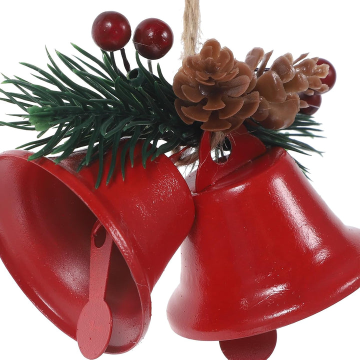IMIKEYA 6 Stück Glöckchen Weihnachtsbaumschmuck: rustikale Weihnachtsglocke Metall Rot Vintage Glock