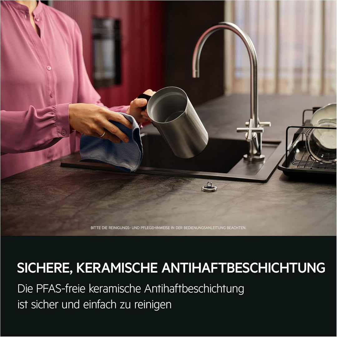 AEG Milchaufschäumer MF5-1-6ST 5000 – Edelstahl, doppelte Funktion, für Latte Macchiato, Cappuccino,