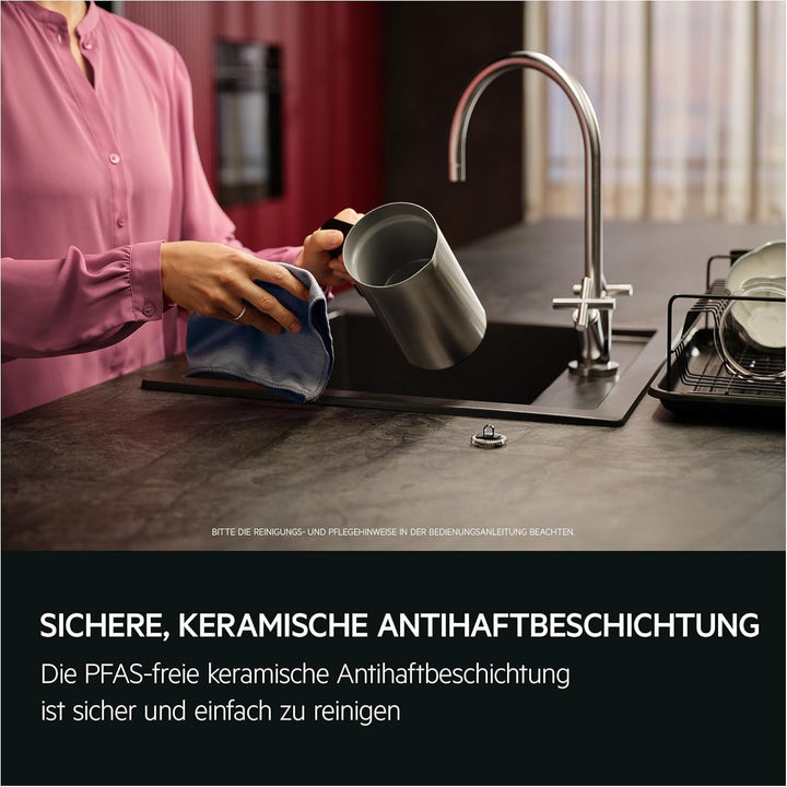 AEG Milchaufschäumer MF5-1-6ST 5000 – Edelstahl, doppelte Funktion, für Latte Macchiato, Cappuccino,