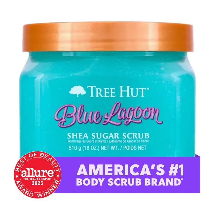 Tree Hut Blue Lagoon Shea-Zucker-Peeling, 470 ml, ultra-feuchtigkeitsspendendes Peeling und Peeling,