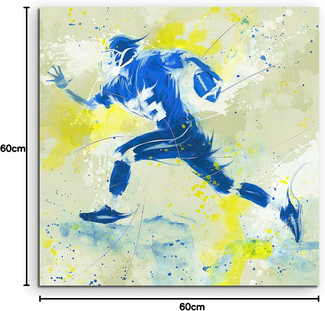 Paul Sinus Art American Football 60x60cm SPORTBILDER Splash Art Wandbild Aquarell Art
