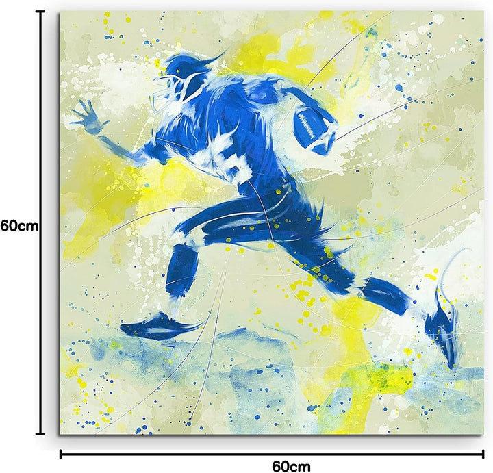 Paul Sinus Art American Football 60x60cm SPORTBILDER Splash Art Wandbild Aquarell Art