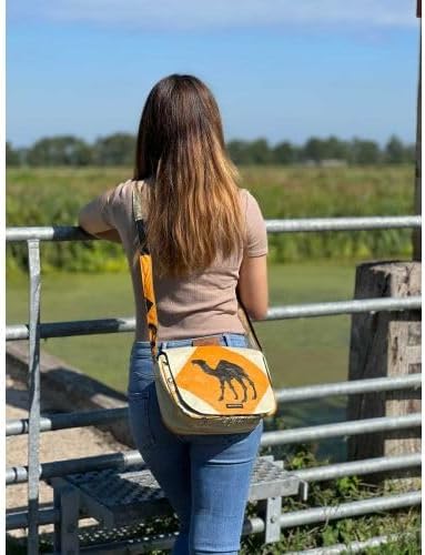 More Than Hip Qinisa Messenger Bag - Kleine Umhängetasche Damen aus Recycelten Zementsäcke Leichte S