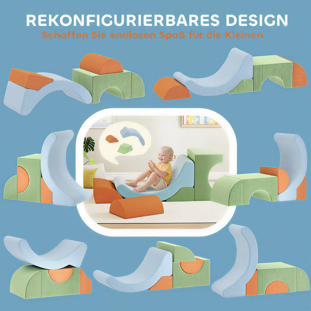 AIYAPLAY Schaumstoff Bausteine Kinder 5er-Set Softbausteine Grossbausteine Klettern Riesenbausteine