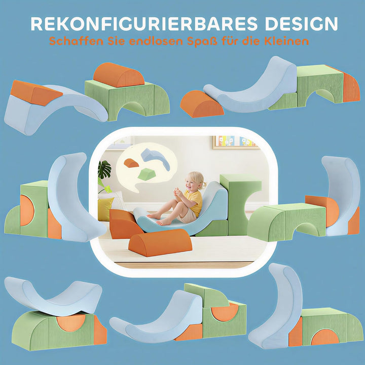 AIYAPLAY Schaumstoff Bausteine Kinder 5er-Set Softbausteine Grossbausteine Klettern Riesenbausteine