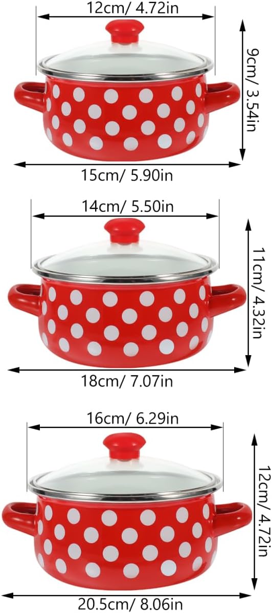Didiseaon Emaille Topfset Mit Deckel Kleiner Kochtopf Suppentopf Milchtopf Stieltopf-sets Antihaft-t