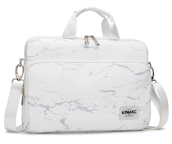 Kinmac 360 Degree Laptop Messenger Shoulder Bag, 15 inch-15.6 inch Weisser Marmor