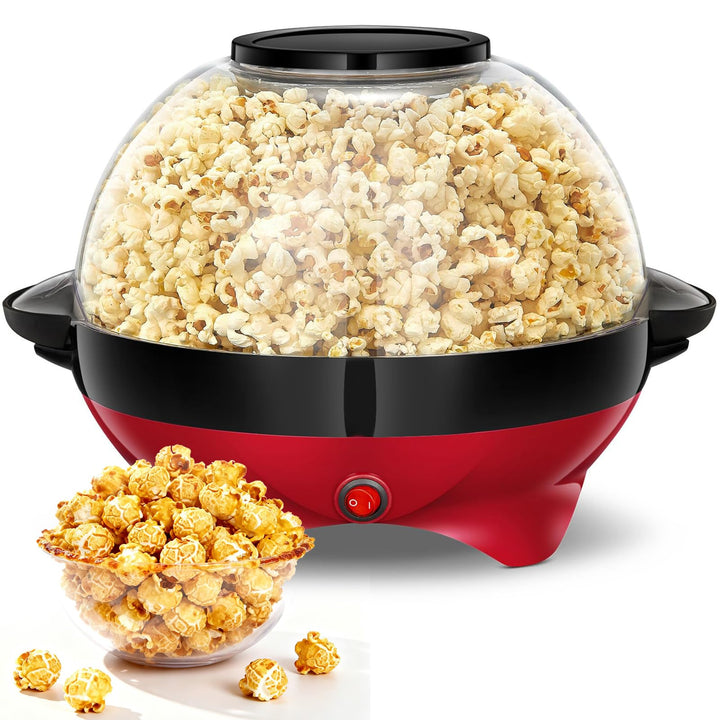 Cozary Popcornmaschine,5L Popcorn-Maker Gross für Zuhause für Zucker, Öl, Butter, mit Abnehmbarer He