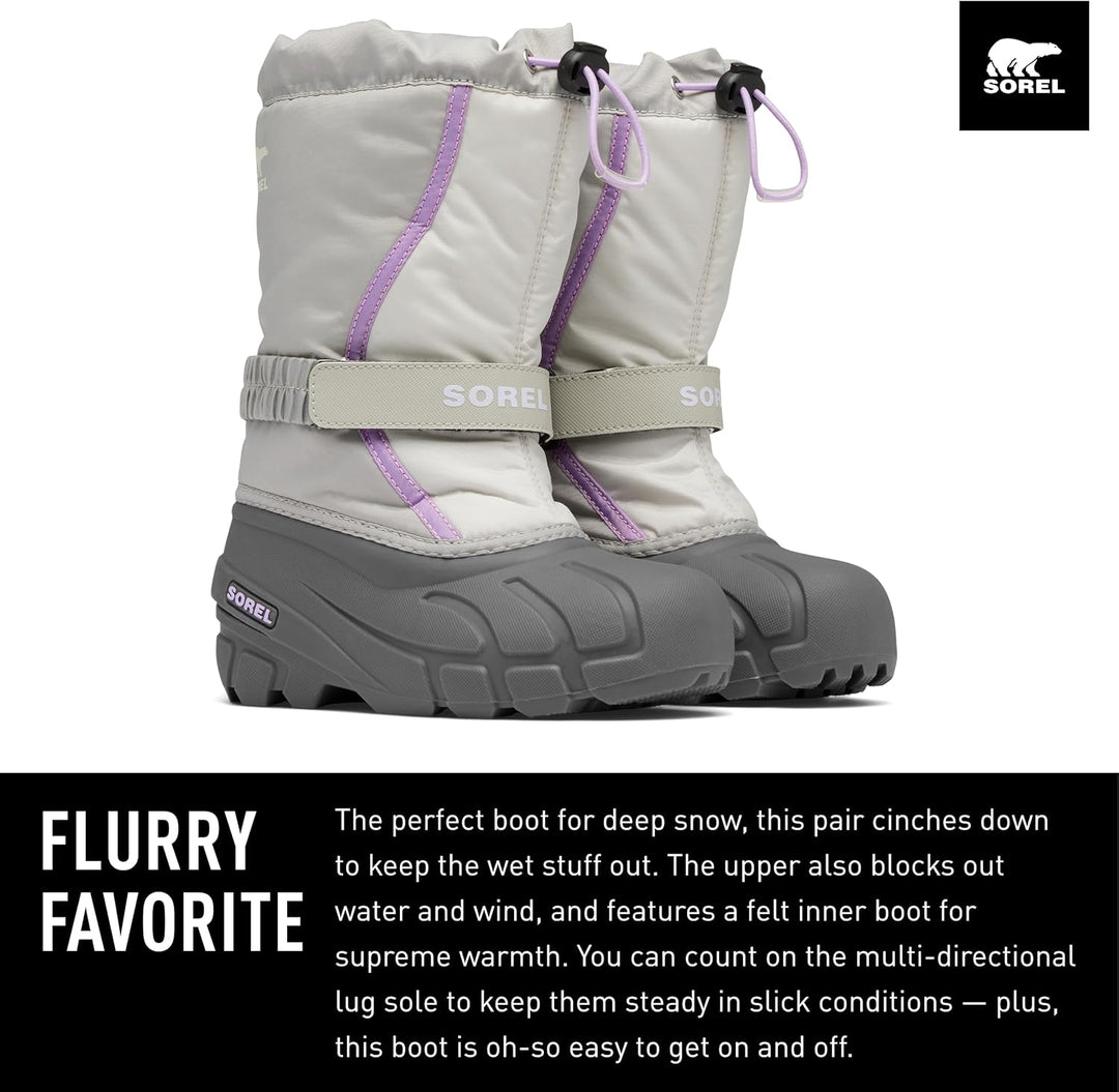 Sorel Unisex Kinder Childrens Flurry Boot Stiefel 30 EU Dove Euphoric Lilac, 30 EU Dove Euphoric Lil