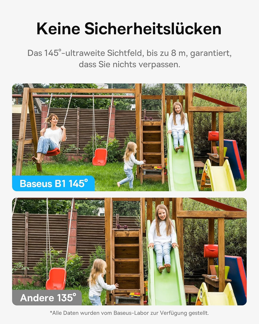 Baseus Security B1 Solocam Überwachungskamera Aussen Kabellos 210Tage, 2K HD, 145 Grad, IP67, Nachts