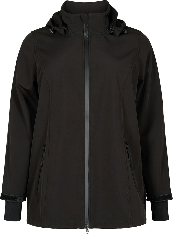 Zizzi Softshelljacke für Damen Grosse Grössen - Übergangsjacke Kurz - Atmungsaktiv, Winddicht &amp; Wass