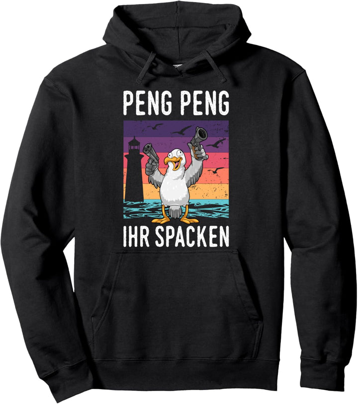 Moin Peng Peng ihr Spacken Moin Moin Möwe Digga Pullover Hoodie