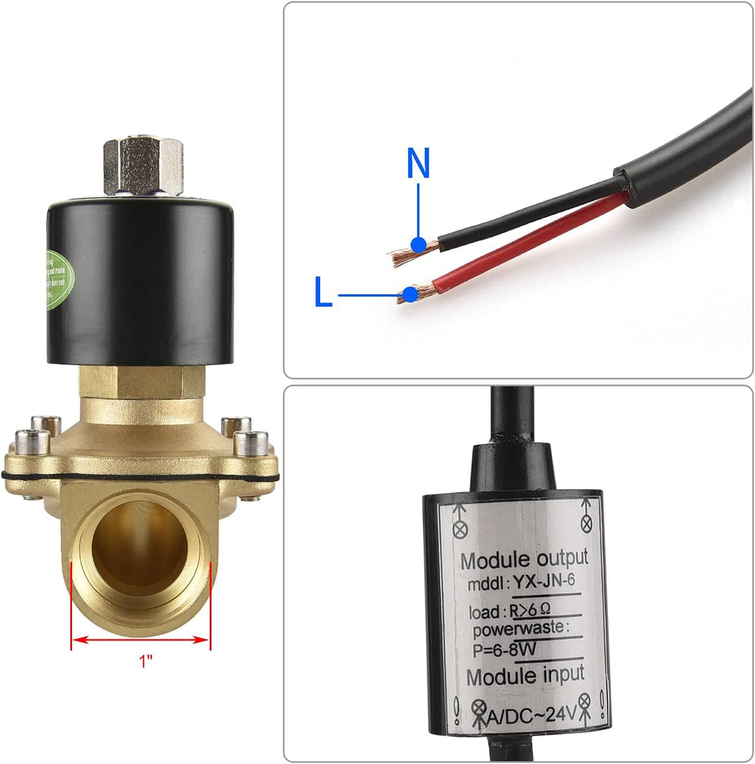 Heschen Elektrisches Magnetventil aus Messing, 2W-250-25KJ, PT1'', DC24V, Direktes Handeln für Wasse