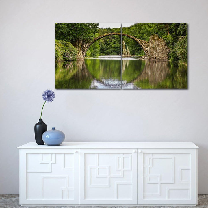 Feeby. Wandbilder - 2 Teile - 200x100 cm - quadratische Form Bilder Kunstdrucke Deko Panel SEE, NATU