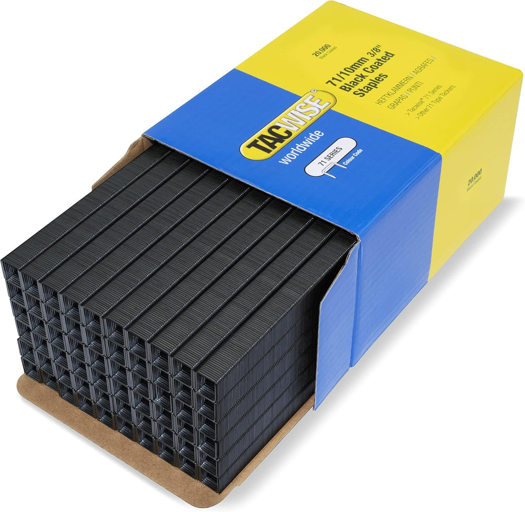 Tacwise 0373 Polsterklammern Typ 71/10 mm, verzinkt, schwarz, Schwarz, 20.000 Stück