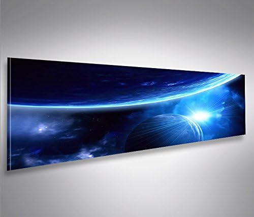 islandburner Bild Bilder auf Leinwand Blue Space V2 Weltall Planeten Weltraum Panorama XXL Poster Le