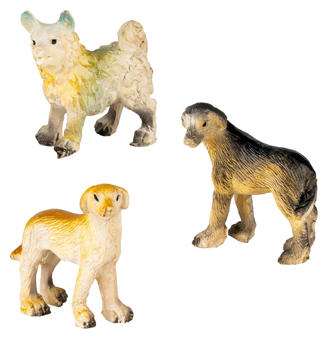 MaMeMi KRIPPENFIGUREN Hunde – Figuren für WEIHNACHTSKRIPPE, Handgefertigte Hunde für Krippenlandscha